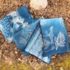 Blue Color Linen Soft Scarves Women Flower Printed Ethnic Design Scarf Summer Travelling Long Scarves