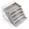 Velvet Necklace Storage Box Clear Acrylic Stackable Jewelry Organizer With Lid Dustproof