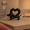 Romantic Anniversary Present 3D Printed Dachshund Heart Ornament, Creative Dog Statue, Cute Desktop Figurine Love Animal for Home Office Decoration