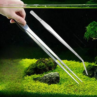Pinzas de codo de acero inoxidable multifuncionales de 48 cm, pinzas largas para acuario, pinzas médicas, herramientas de alimentación para mascotas, antideslizantes