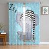 Sleeping Elephant In A Cap Luxurious Chiffon Sheer Curtains for Living Room Bedroom Decoration Window Voiles Tulle Curtain