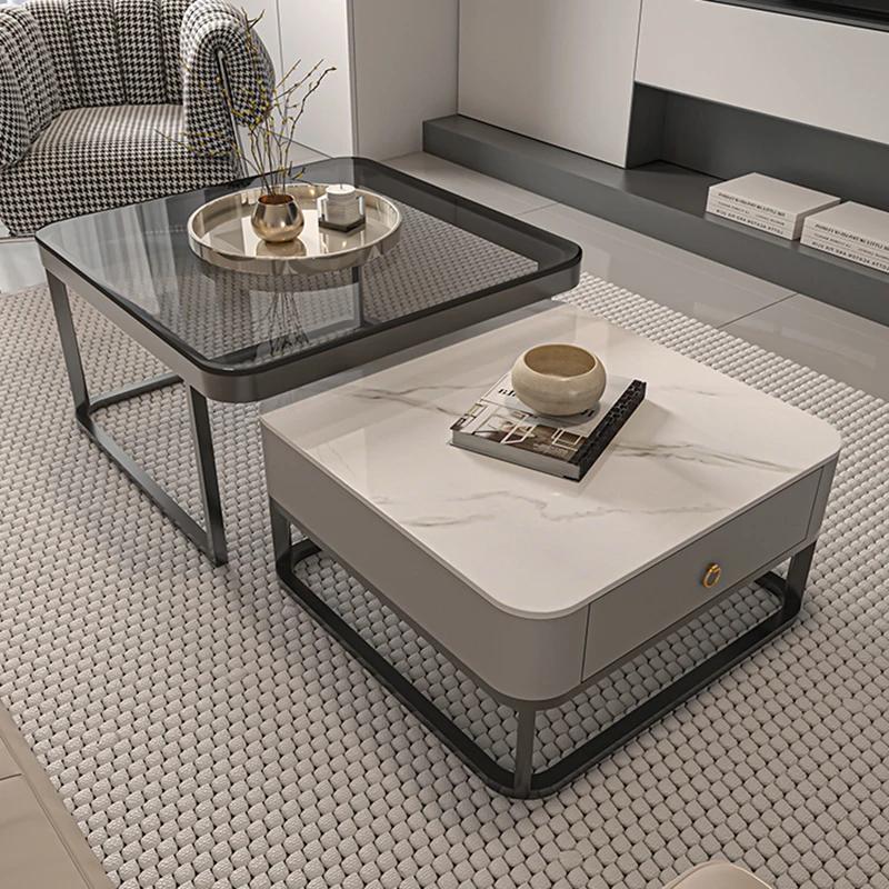 For Luxuriöser moderner Couchtisch mit Aufbewahrungsdesign, nordischer minimalistischer Couchtisch, einzigartige graue