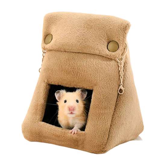 Comfy Sleeping Bag for Hamsters Bread Hamster Bed, Plush Warm Cave Cozy Hanging Creative Shape Pet House Hammock, Small Animal Cage Accessory