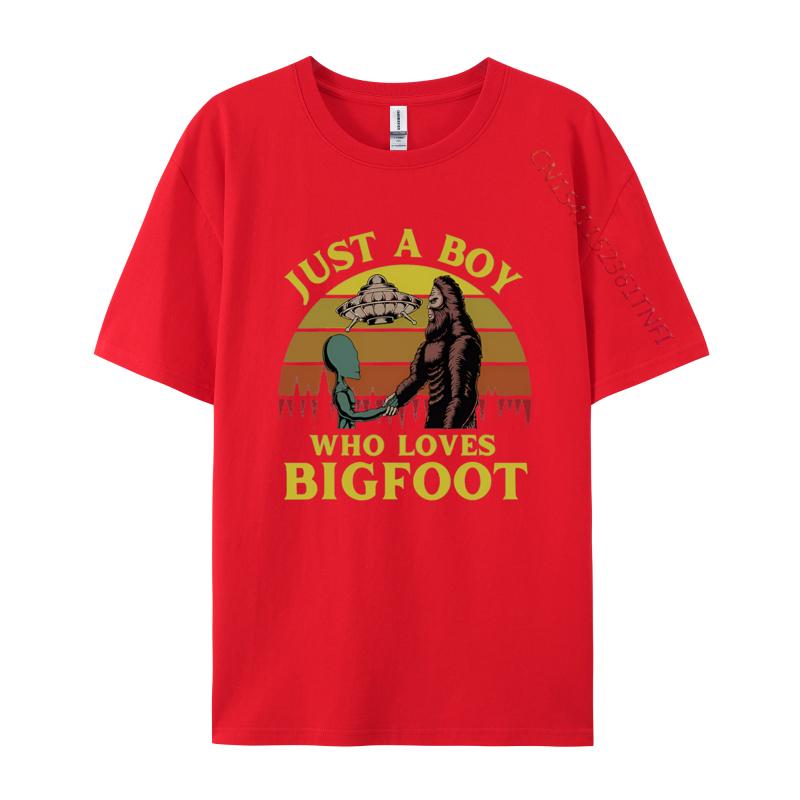 Just A Boy Who Loves Bigfoot Alien Cost Tshirts Tops T Shirt Oversized Unisex Graphic T Shirts 100 Cotton
