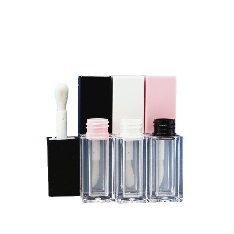 Large Square Cotton Head Lip Gloss Tube, 5ml Empty Lip Glaze Container, Cosmetic Packaging.