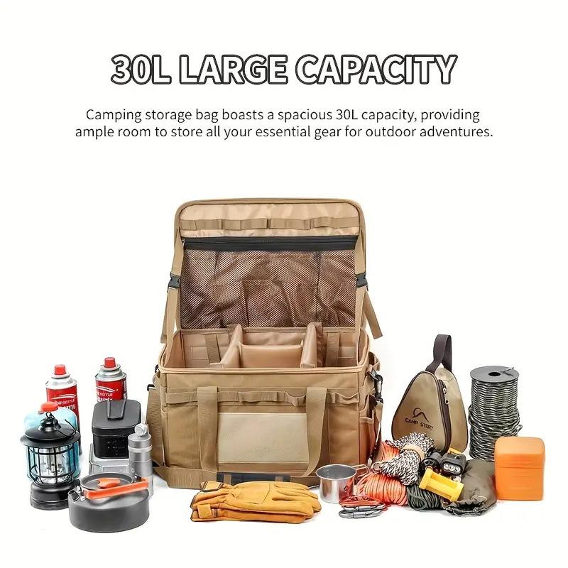 Outdoor Camping Storage Bag BBQ Picnic Extra Hard Anti-collision Bag Multifunctional Meal Kitchenware Set Pot Large Capacity Finishing Bag