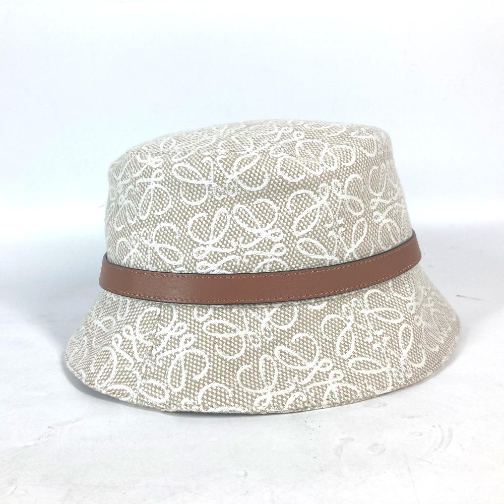 LOEWE K820HB1X41 Anagram jacquard logo Bucket hat bob hat BeigeBased Unused