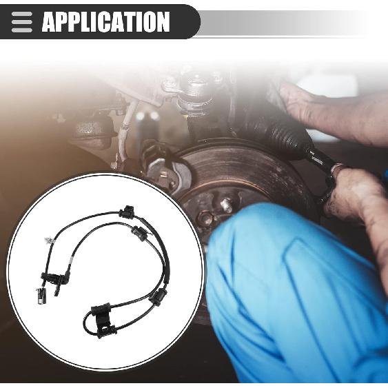 Motoforti Front Right ABS Sensor, Wheel Speed Sensor, for Kia Sportage 2.0L L4 2011-2016, Plastic, 95671-3W300, Black