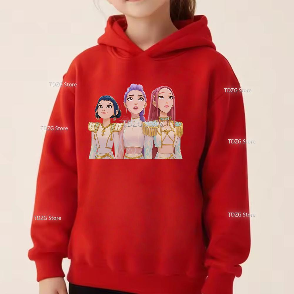 Autumn KPop Devil Hunter Fashion Girl Group Printed Children's Long Sleeved Clothing Boys and Girls Casual Sports Hoodies