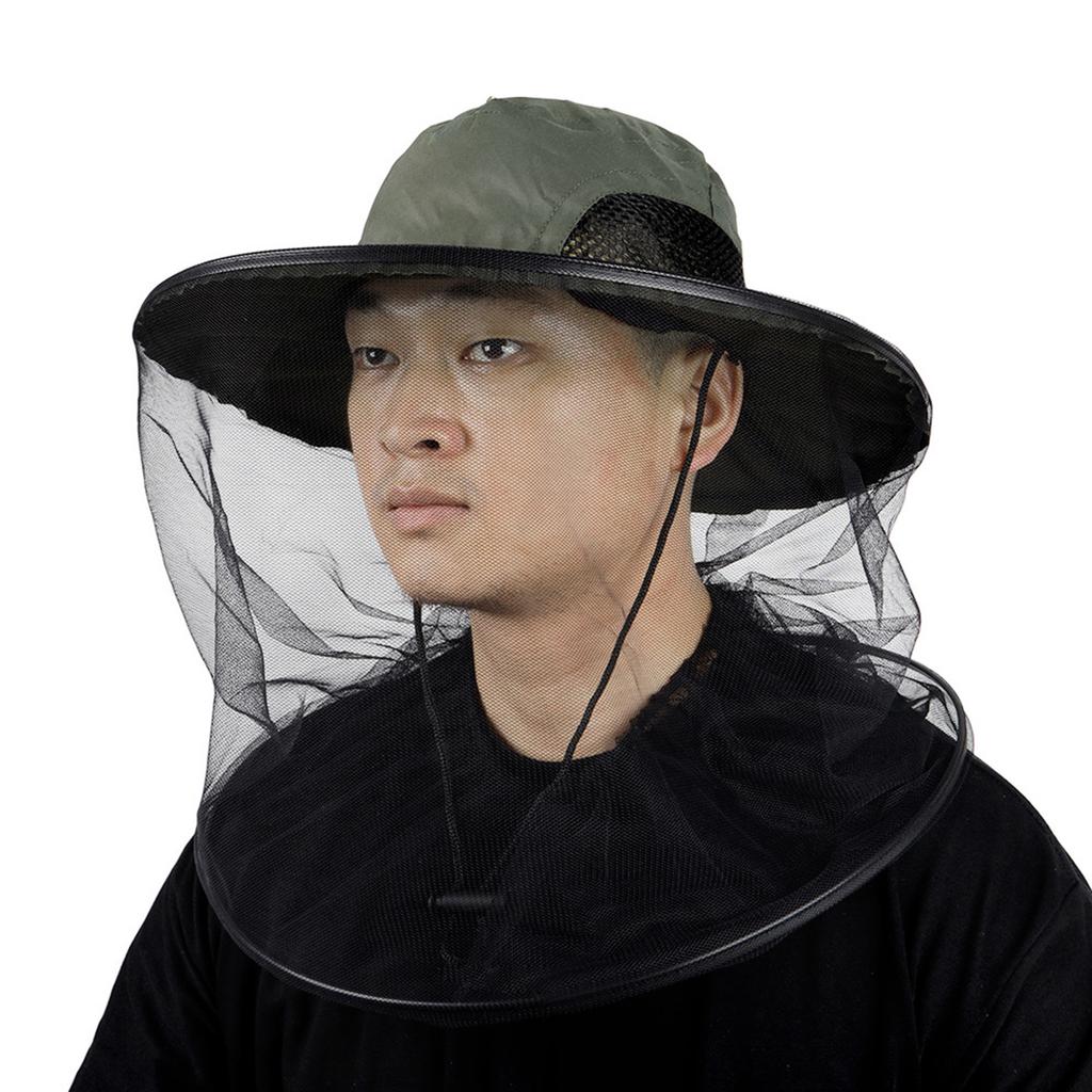 Mosquito Repellent Hat Beekeeping Cap Mesh Fishing Cap Bug Face Shield Insects Prevent Neck Head Cover Face Guard