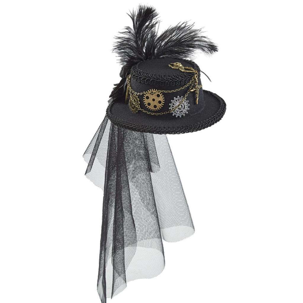 Steampunk Top Hat Gothic Vintage Style Headgear Party Black Novelty Headband Fedoras for