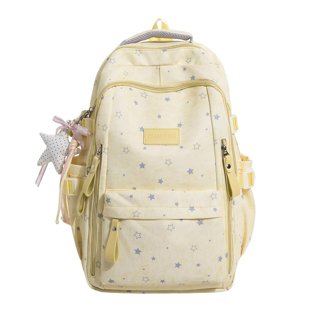 Schoolbag Cute Star Printed School Bag Female Junior High School Students Grades 3 To 6 Large Capacity Multi-Pocket Campus Backpack
