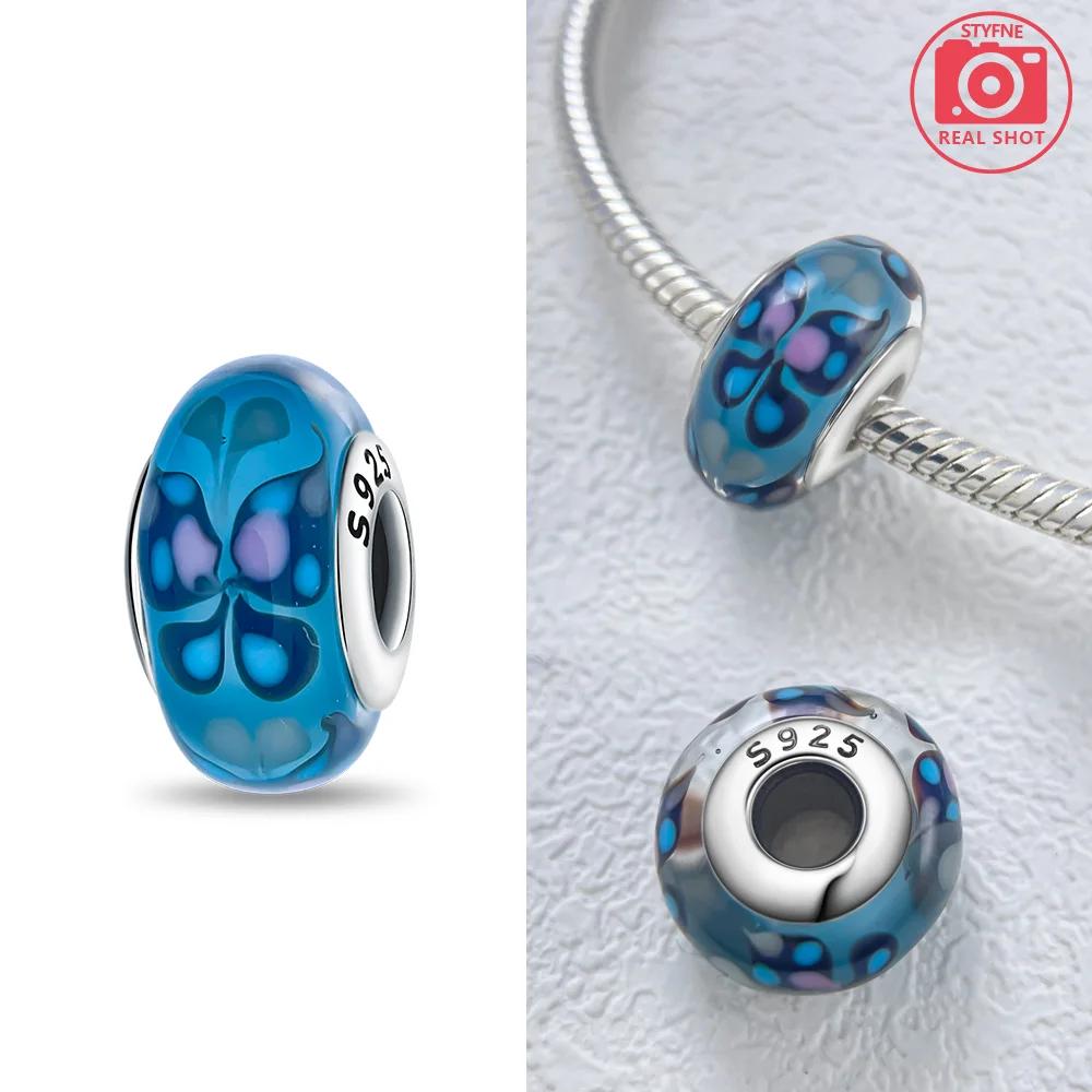 Authentic copper Bracelets Women Diy Gift Murano Jewellery Accessories Charm Bead Charms Bead Charms Flower Blue Star Shape Green Turtle Glass Bead Ch