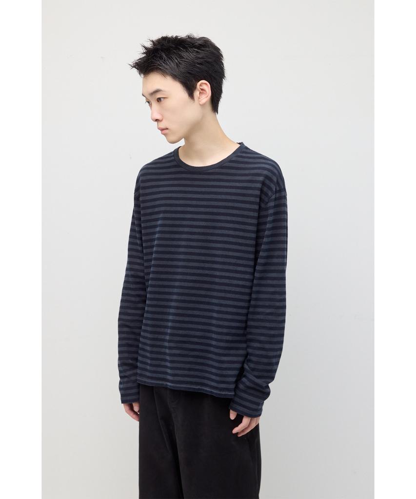 HATCHINGROOM Vtg Stripe Tee Dyed Blue Black