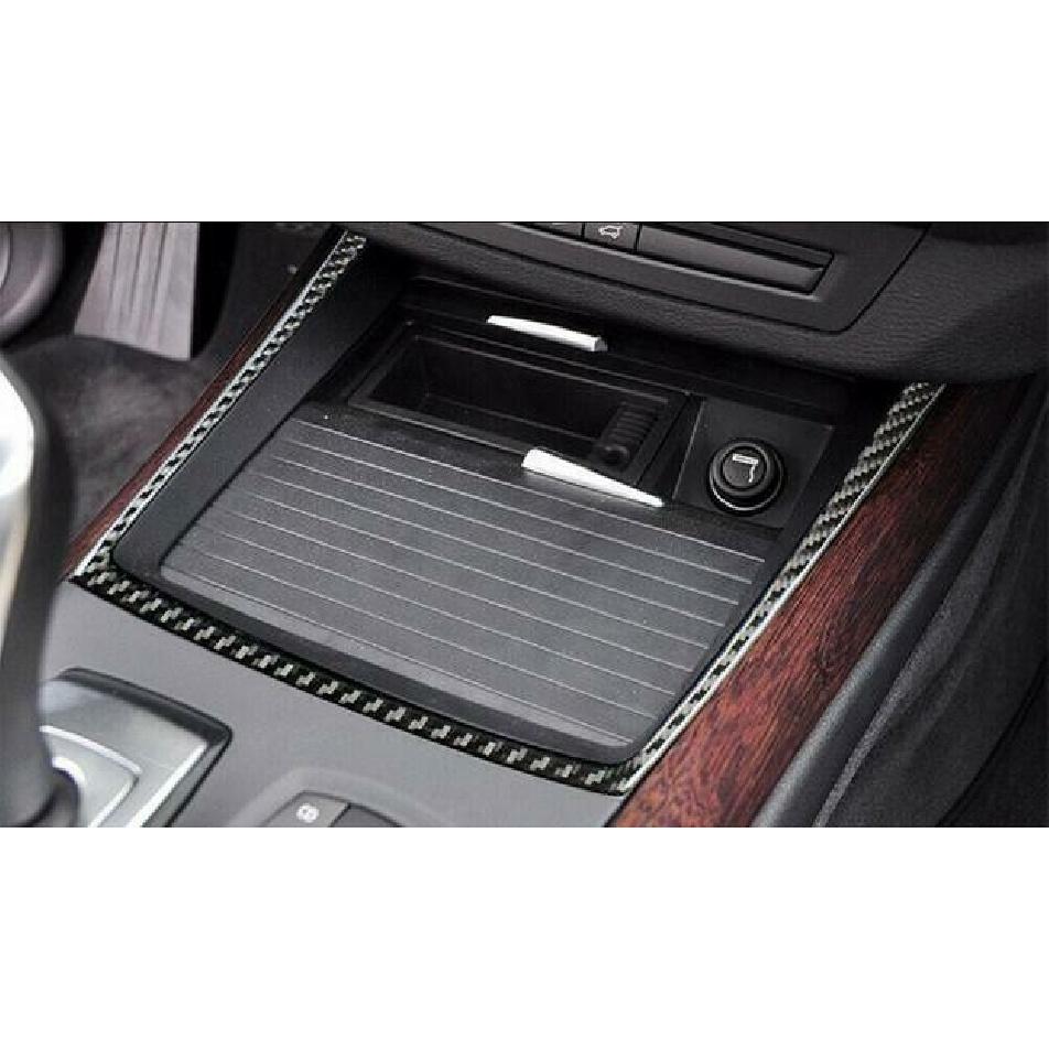 For BMW X5 E70 X6 E71 2009-2013 Carbon Fiber Water Cup Holder Frame Cover Trim