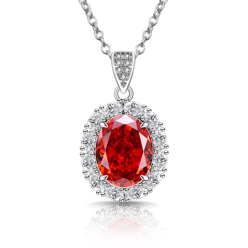 Flashy Ice Flower Cut Gemstone Necklace with High Carbon Diamond Pendant - Women's Fashionable Luxury Jewelry
