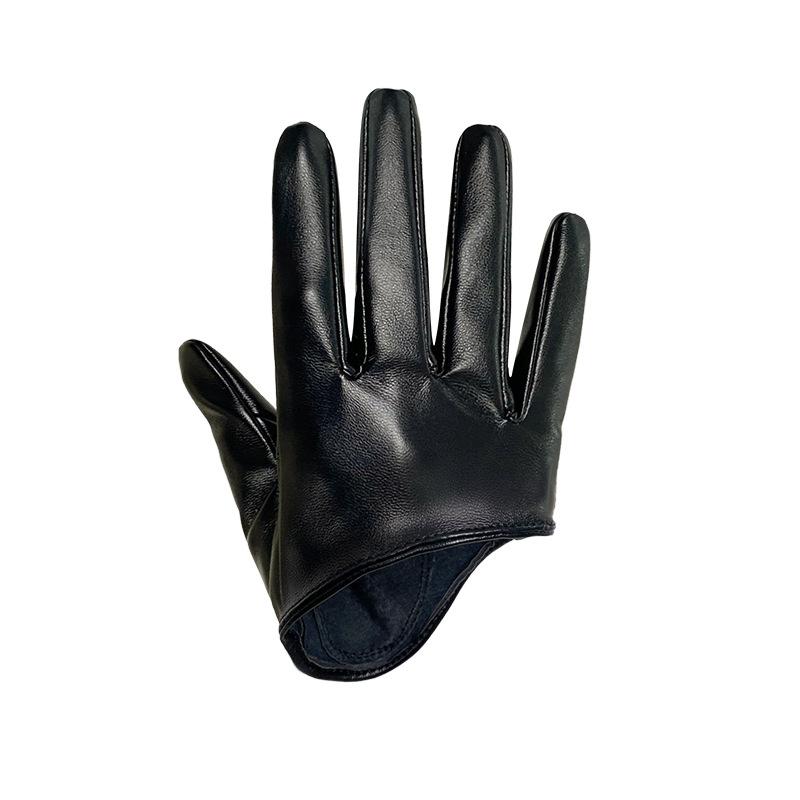 Half Palm Leather Gloves, Stylish Finger Gloves for Party, Wedding & Photography Cosplay & Driving