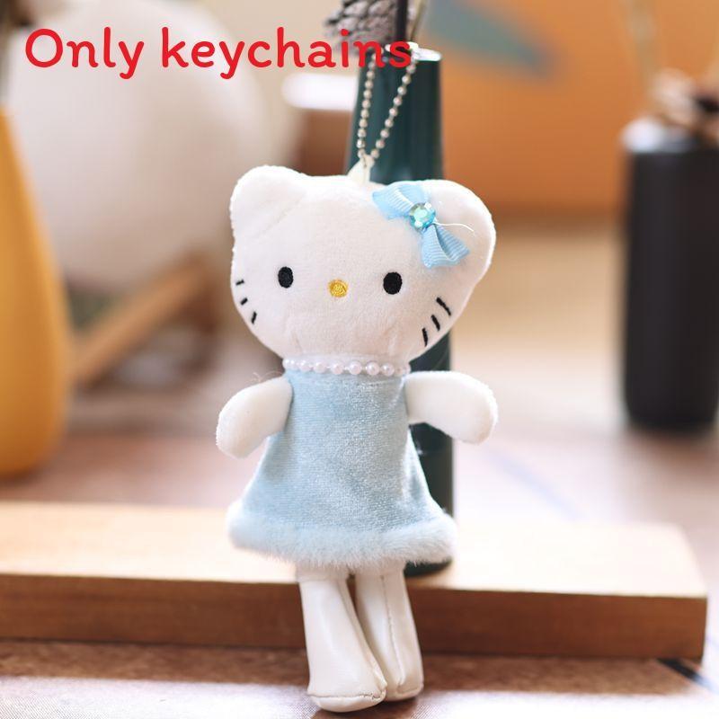 Keychain Plush Doll Wearing Dress And A Pearl Design Necklace