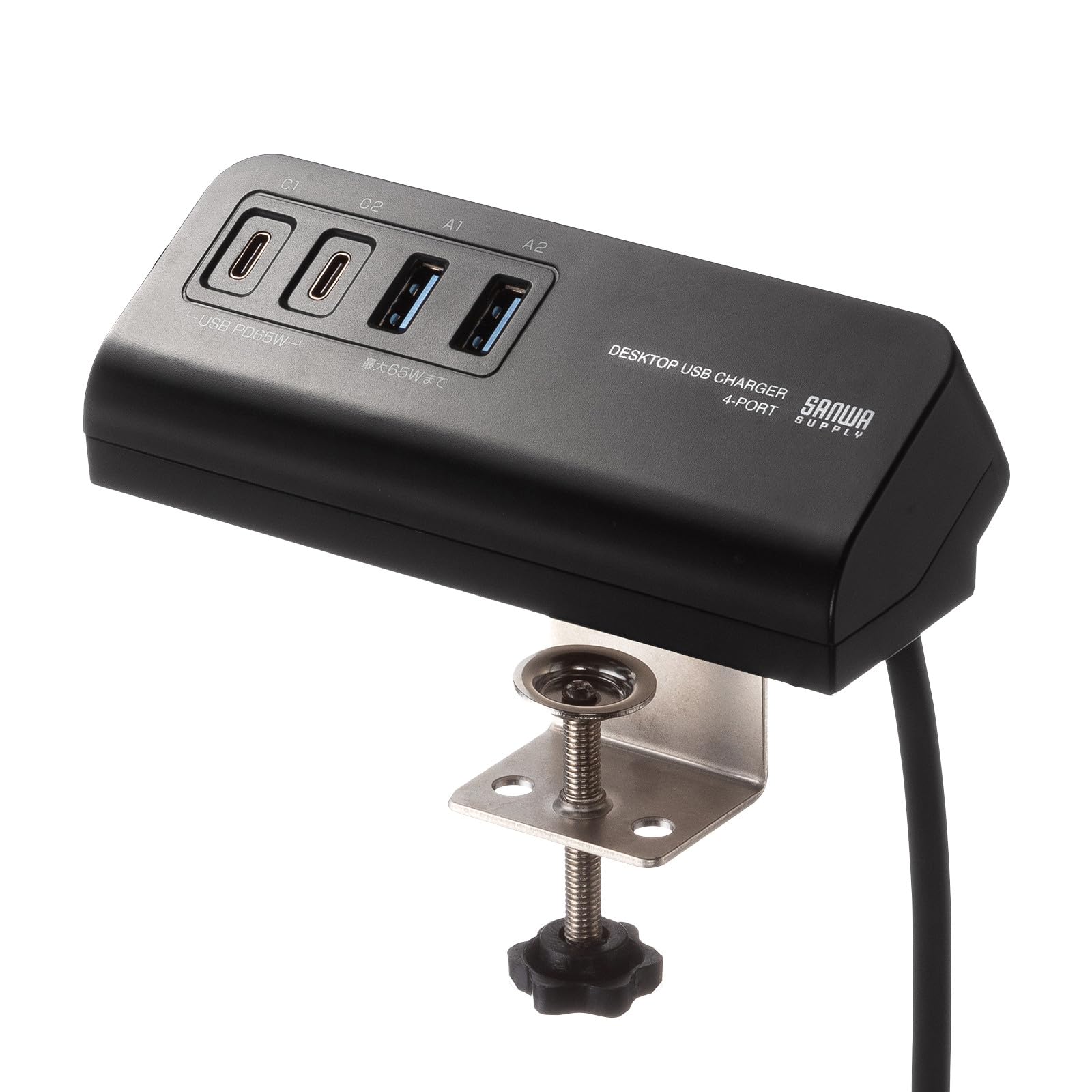 

Sanwa Supply USB PD Compatible AC Charger C x 2 A x Clamp-Type (PD65W, + 2, Black) ACA-PD106BK чорний