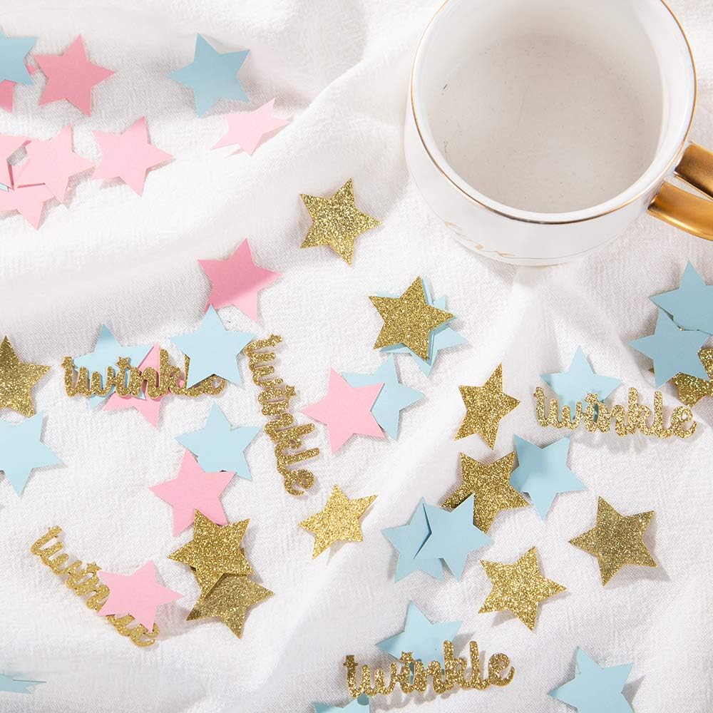 Twinkle Star Glitter Paper Confetti for Baby Shower Gender Reveal Party Decorations Baby Birthday Party Supplies