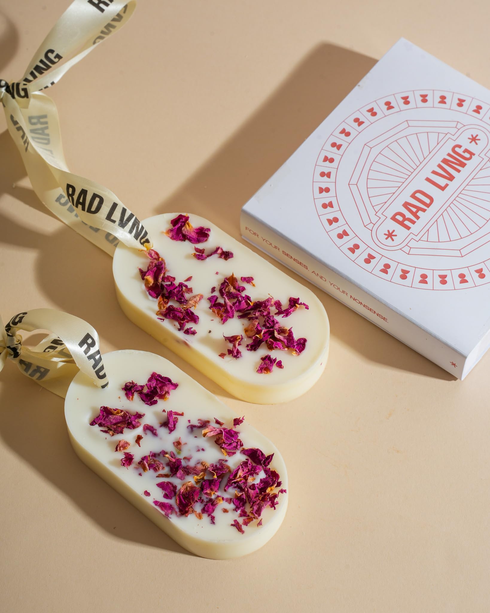 Rad Living Handmade Chapter Rose Fragrance Tablets - 85Gram Each (Pack of 2) | Sandalwood, Rose, Gentle Musk Scents | Soy Wax, Essential Oil