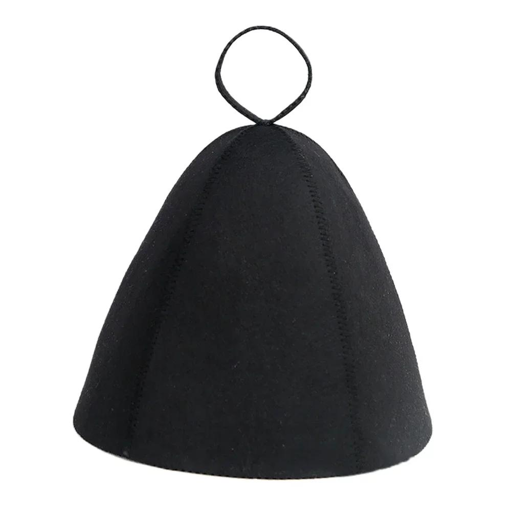 Thicken Wool Felt Shower Cap Sauna Hat Hair Head Protection Anti Heat Spa Sauna Hat Quickly Drying Sauna Bathroom Accessories