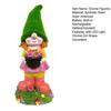 Solar Garden Gnome Statue with LED Light Holding Flower Basket Flocking