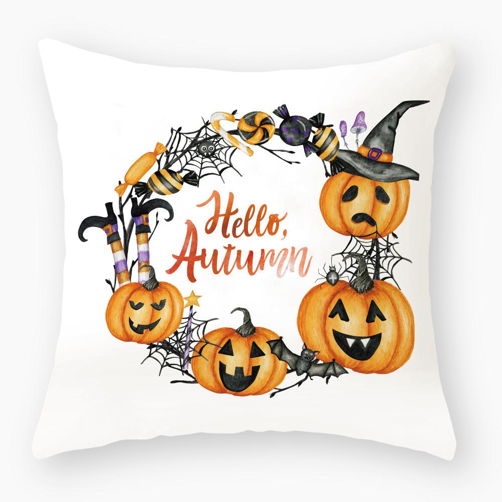 Home Products New Halloween Pillow Cover Nordic Letters Linen Sofa Cushion Office Cushion Cover