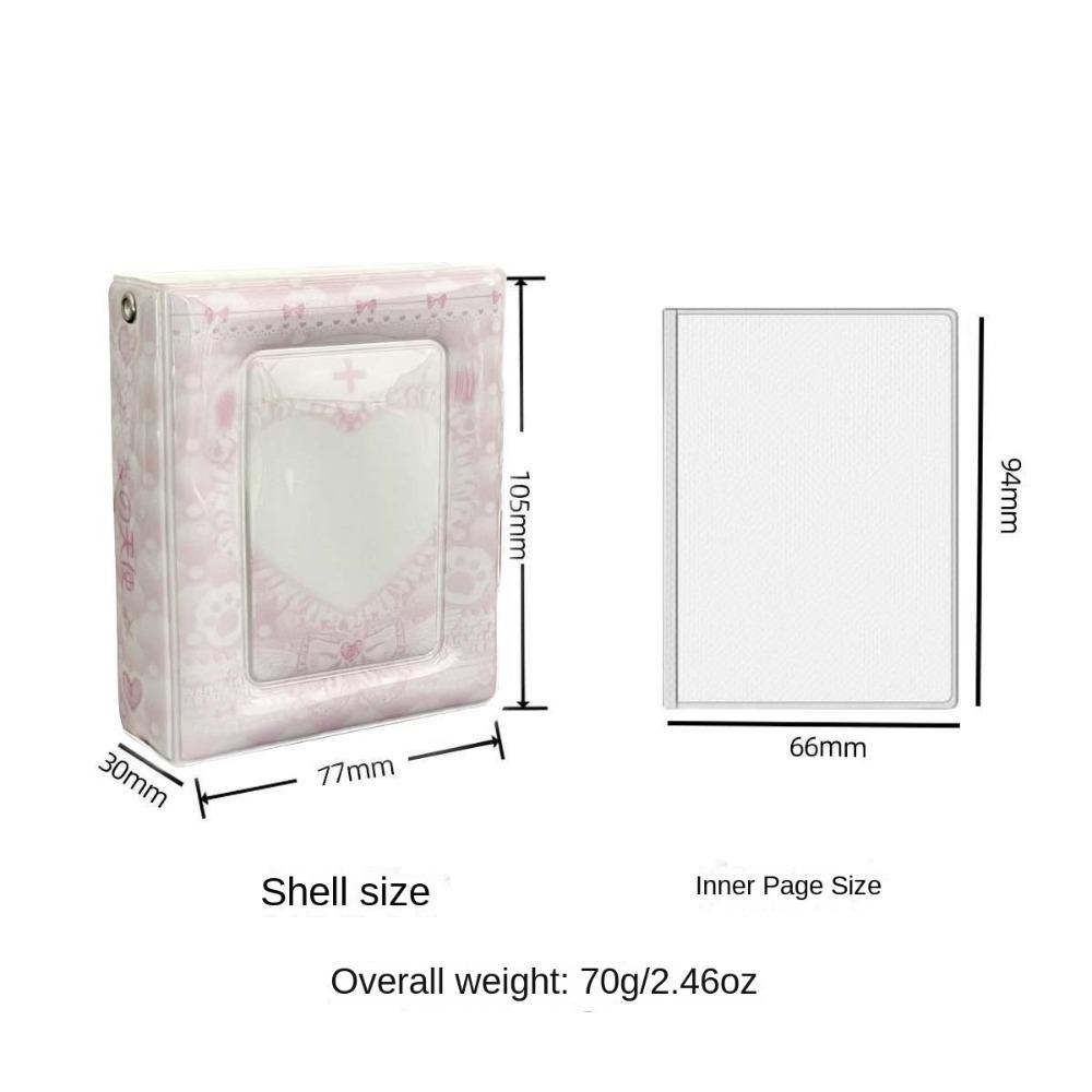 

Pink Cute Little Bear Strawberry Card Book Mini PVC 3 Inch 32 Slots Photo Album Idol Photo Card Holder