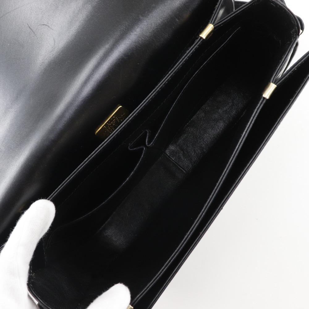 Bally Shoulder Bag Vintage Black Leather Women Used