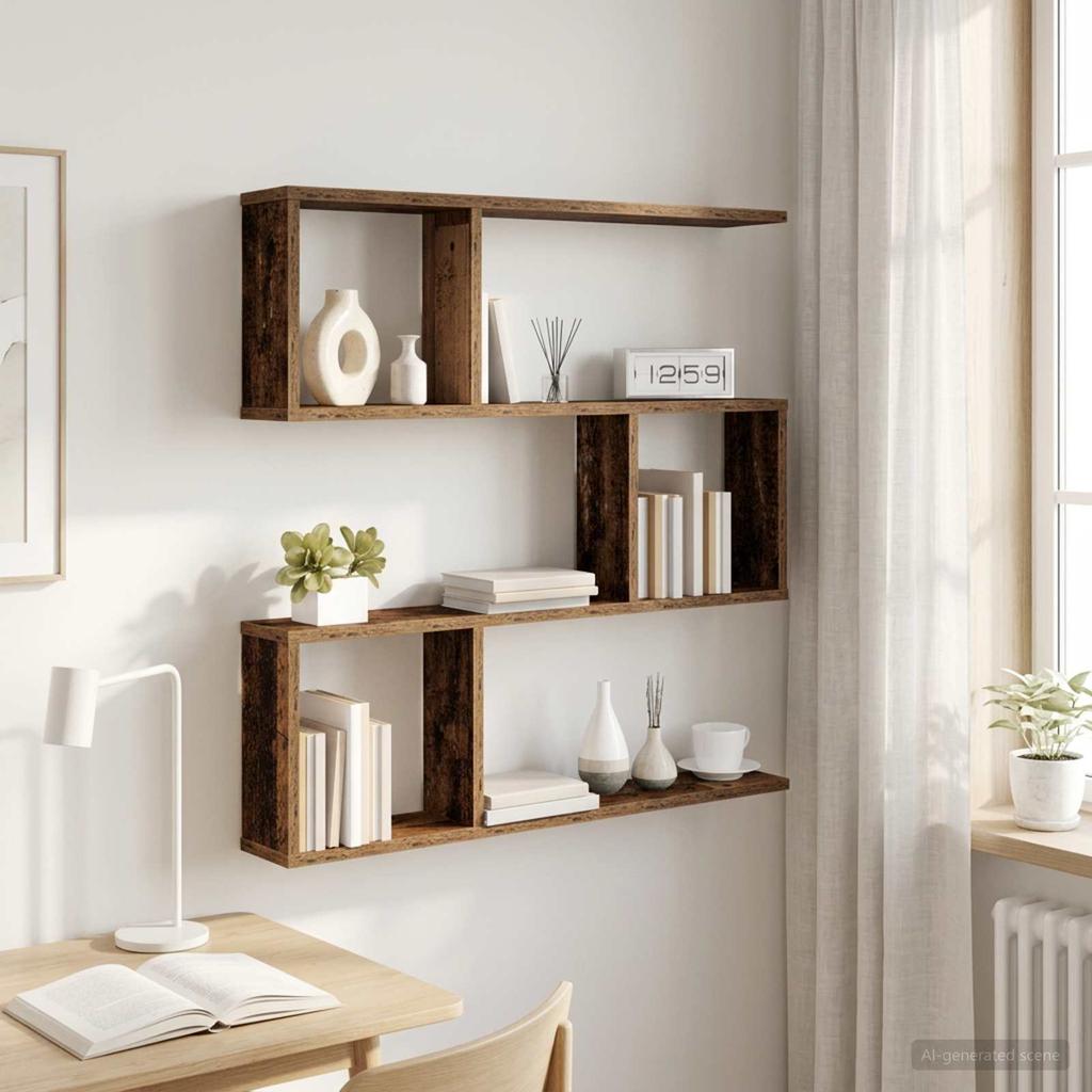 Wall Shelf Reclaimed Wood 80 x 12 x 79.5 cm Engineered Wood