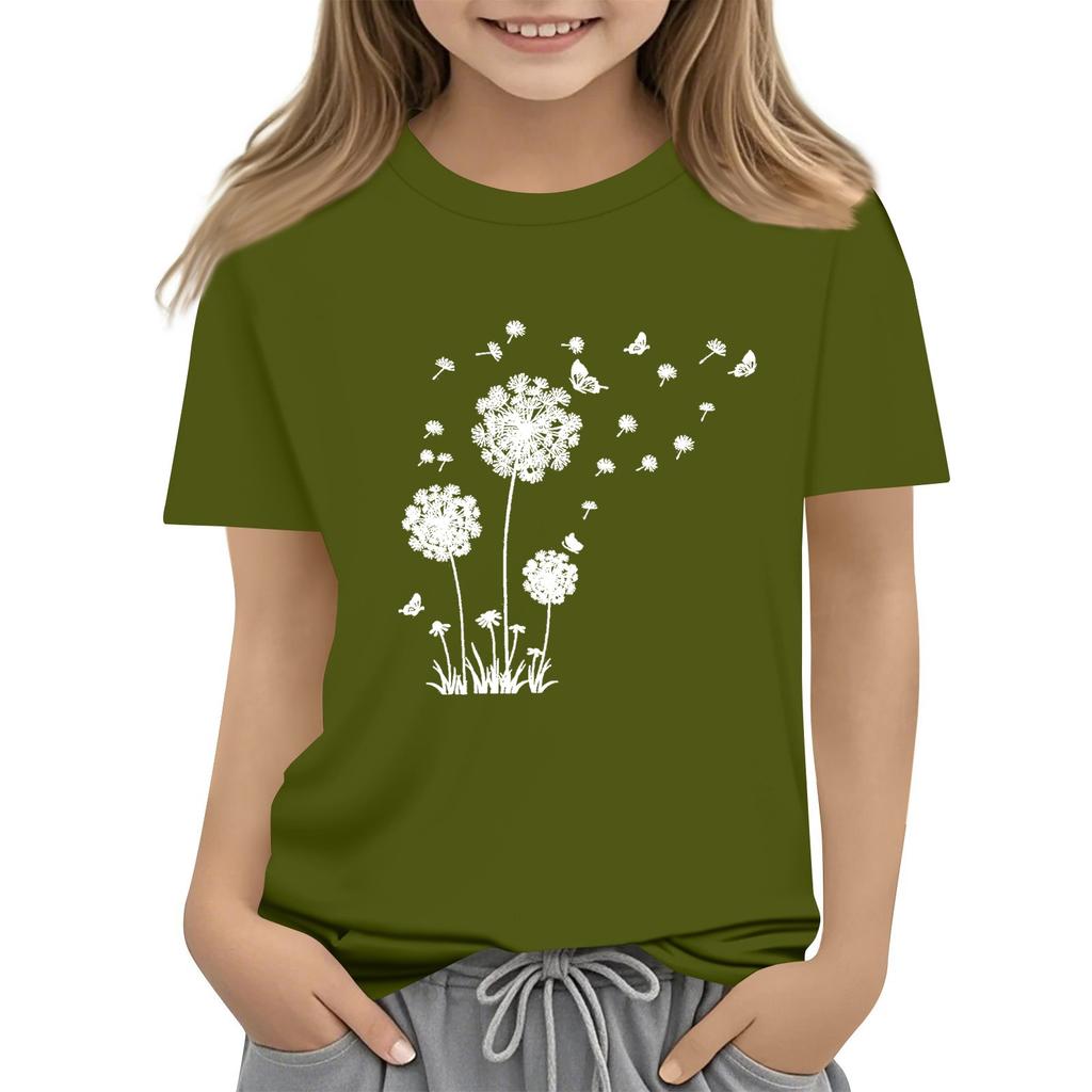 Summer Children's Crew-neck Top Printed Short-sleeved T-shirt Top Base
