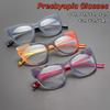 Trendy Cat-Eye Frame Color Splicing High-Definition Reading Glasses Luxury Designer Blue Light Blocking Eye Protection 0 To +4.0