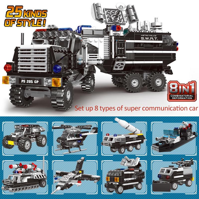 ZKZC 8 in 1 City Special Police Vanguard Aircraft Building Block Fighter Military Affairs Tank Brick Children's Toys Gifts