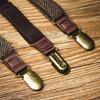 Durable Metal Clip Suspenders Jacquard Elastic Clip On Adjustable Length Men's Wardrobe Essential