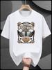 Heavyweight Cotton T-shirt - Navy Blue Country Music Graphic Tee with Golden Floral Guitar Design - Breathable Crew Neck Shirt for Concerts