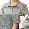 Women's Plus Size Loose Fit 3/4 Sleeve Lapel Blouse