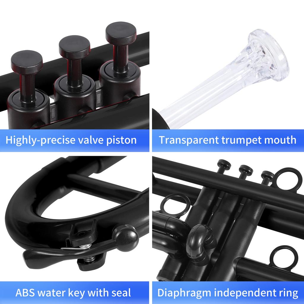 PAMPET Professionelle Kunststofftrompete C-Trompete (Schwarz)