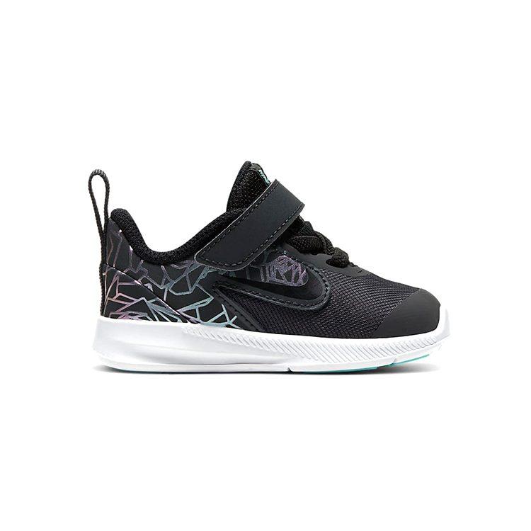 Nike Downshifter 9 Rebel Non slip Lightweight Low top Running Shoes Black Green Infant And Toddler CI2688-001