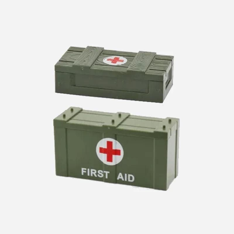 Militär Szene MOC Bausteine Spielzeug Zubehör Soldat Figur Stacheldraht Sandsack Zelt Medizinische Box Kette 30104 Straßensperre K042