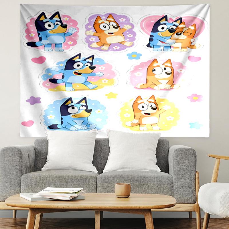 Bluey Print Tapestry, Lightweight Wall Hanging, for Bedroom, Dorm, Living Room, Home Art Decor, Birthday Christmas Gift for Friends