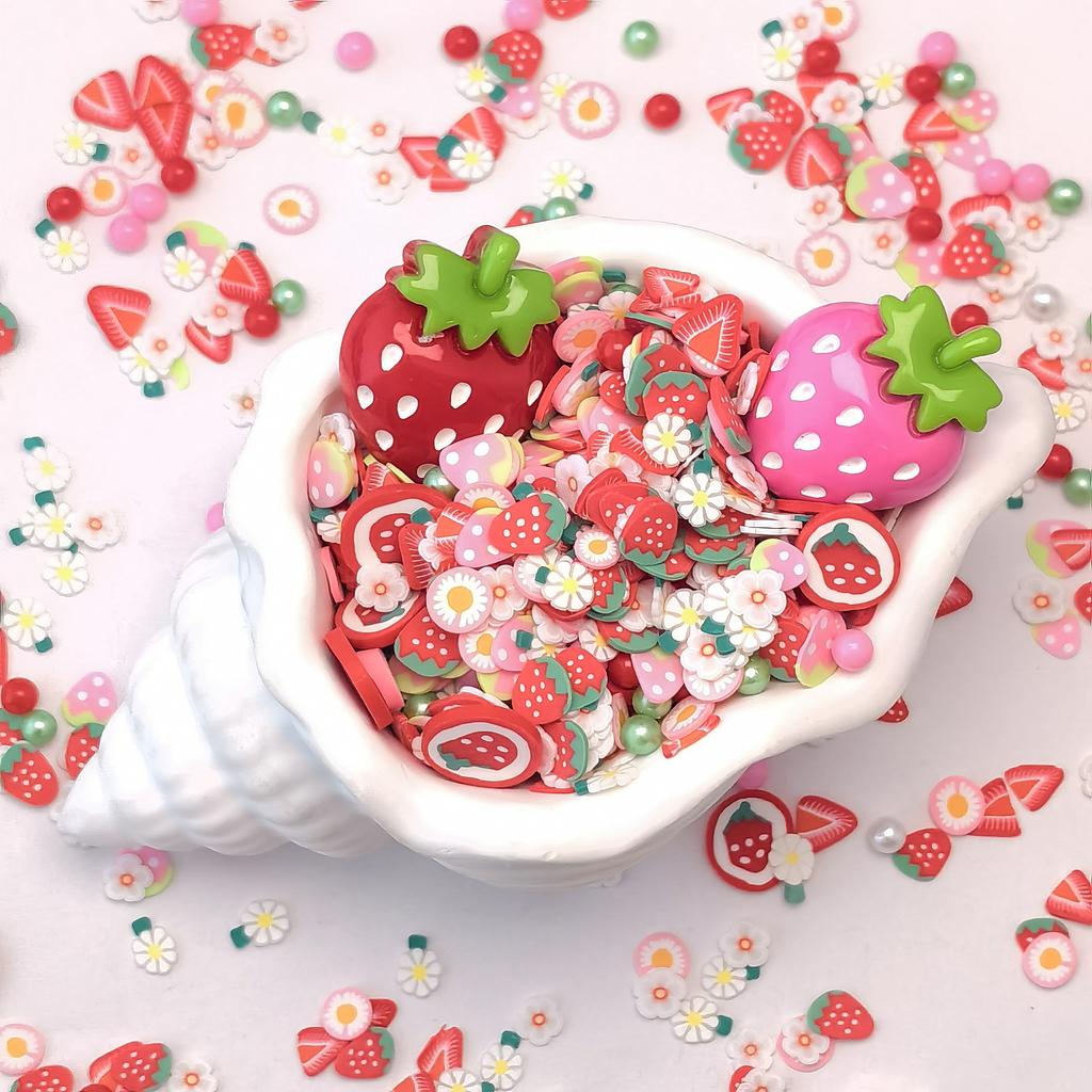 500g Strawberry Fruit Slime and Resin Mix for DIY Crafts Slime Decorations Perfect for Scrapbooking and Phone Stickers