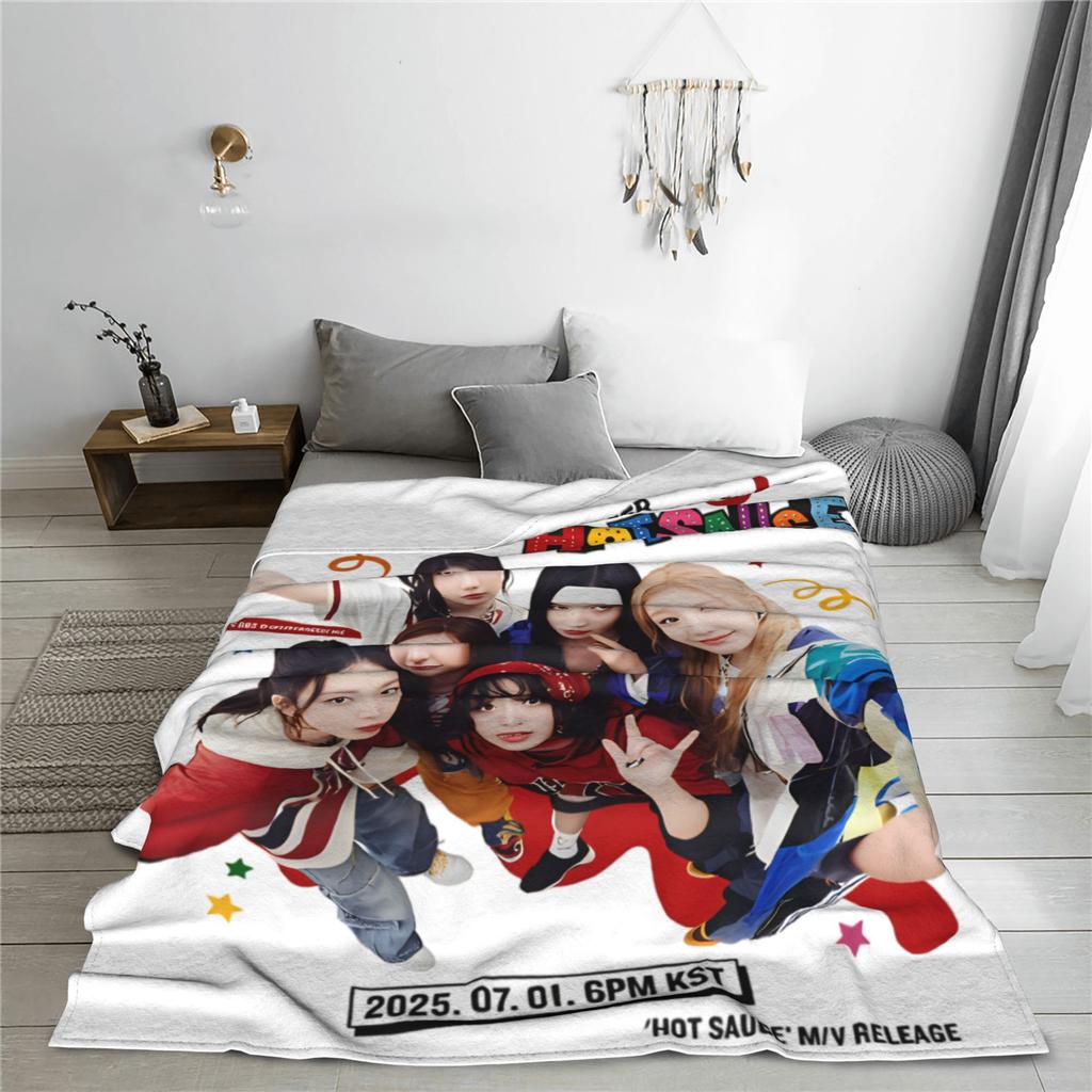 Babymonsters Hot Sauce Knitted Blankets Flannel Soft Throw Blanket for Car Sofa Couch Bedspread