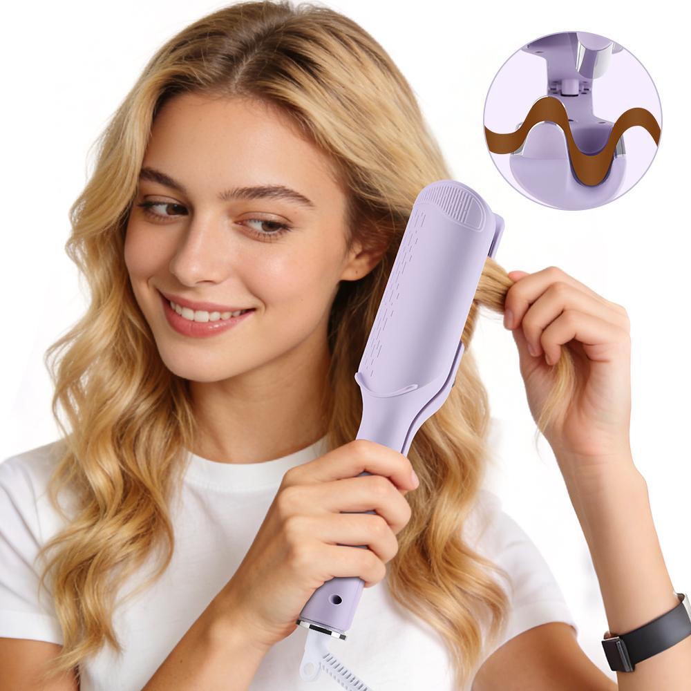 

Hair Curler Curling Tool 4 Temperature Adjustable Egg Roll Lasting Styling Fast Heating Deep Wave Electric Curling Iron Hair Wav US фиолетовый