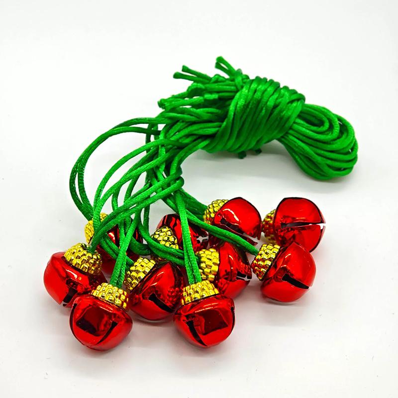 WTEMPO Christmas Bells with Ropes Large Bells for Making Handcrafts Holiday Party Supplies Christmas Tree Hanging Pendent Bells Festive Decorations
