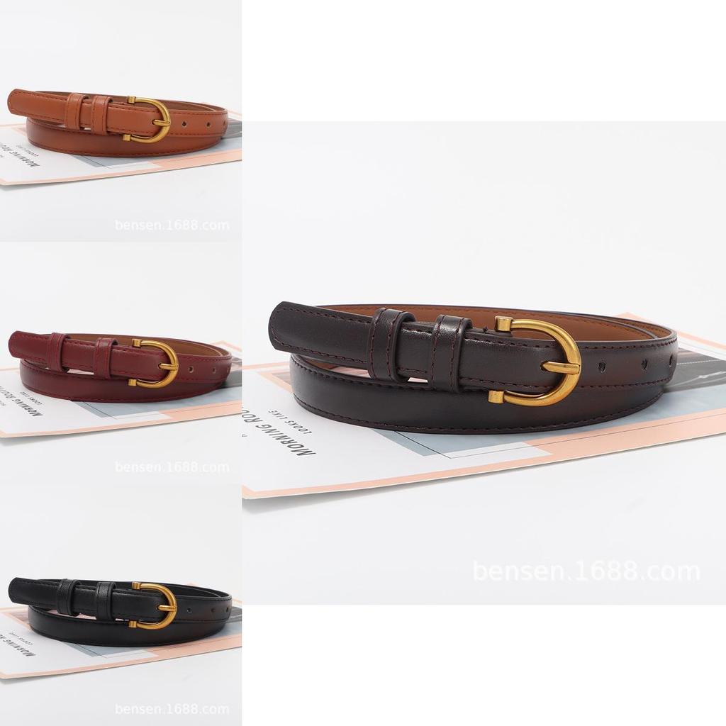 Vintage Leather Belt Women Versatile Decorative Waistband Casual Jeans Strap