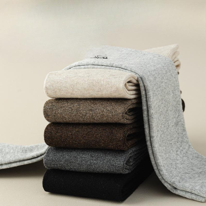 Wadenlange Socken für Damen im Frühling und Herbst, Oberschenkelhohe Socken, Einfarbige Baumwollsocken, Lange Socken