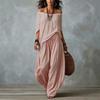 1116 Nouveau pantalon large décontracté haut de gamme pour femme été européen et américain avec un haut Bardot exquis à col une épaule