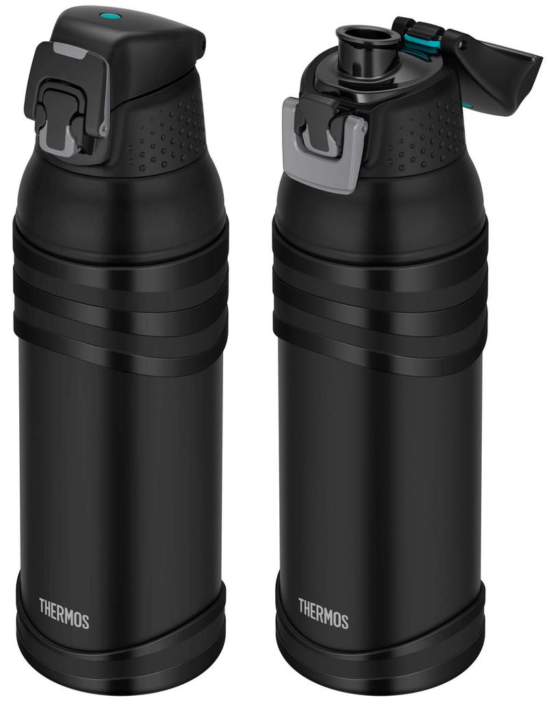 Thermos Water Bottle Vacuum Insulated Sports Bottle 1L Matte Black Cold Storage Only MTBK FJC-1001