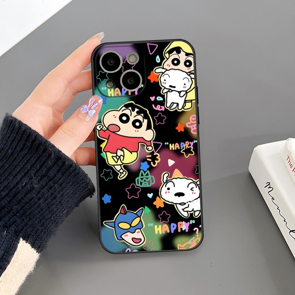 Crayon Shin-chans Phone Case For Iphone 16 Plus 15 14 Pro Max 13 Mini 11 12 Xr X Xs 6 7 8 SE Plus Back Cover